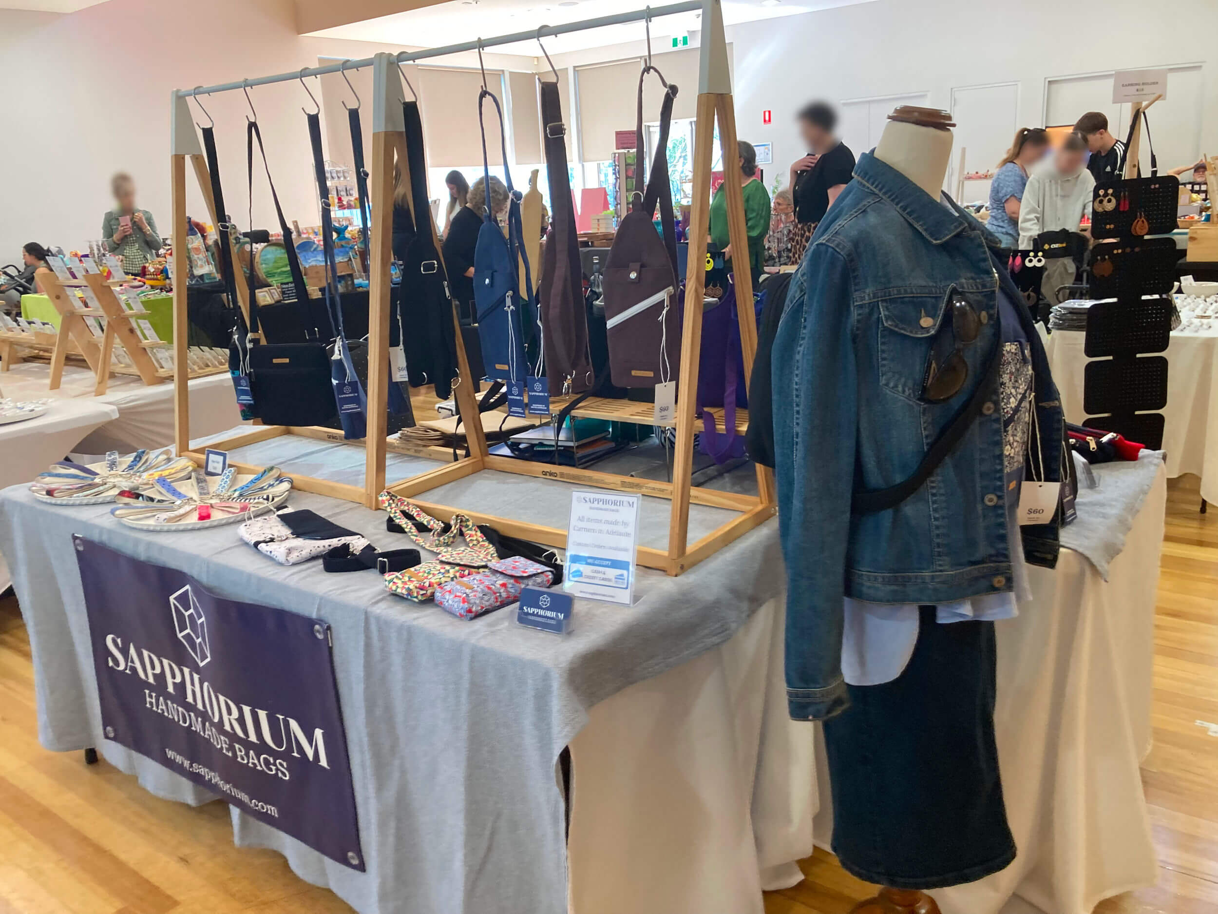 Market stall setup at Hewett Centre Market on 27 October 2024.